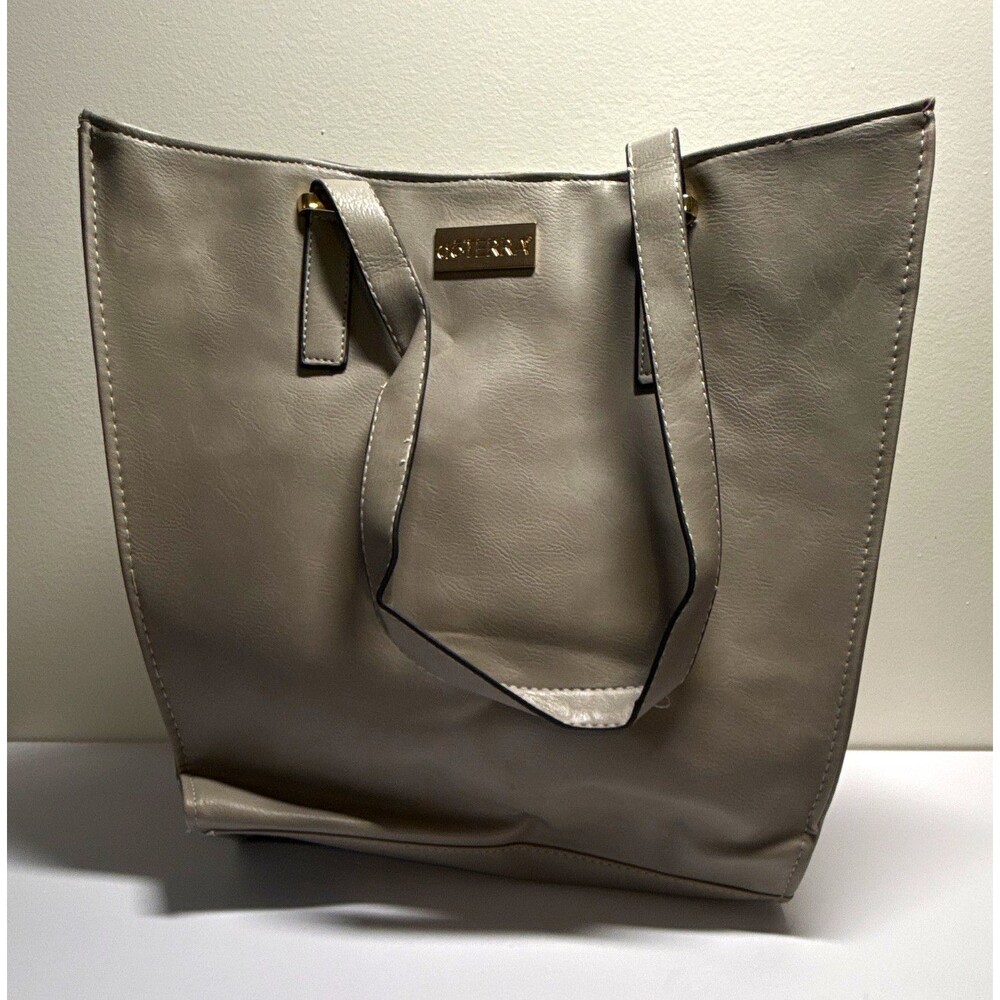 doTERRA Gray Tote Bag Geometric Lined Snap Closure Inner Pockets Gold Hardware